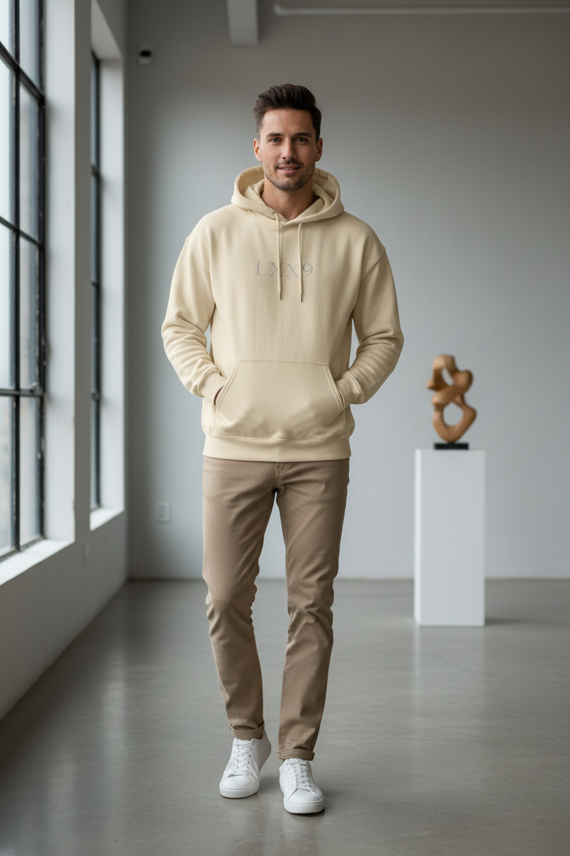 LXX9 Sand Hoodie - Male Lifestyle Portrait